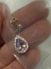 14K Gold Red Apatite & Diamond Earrings Pear Cut 2.31ct Lance Fisher Designer