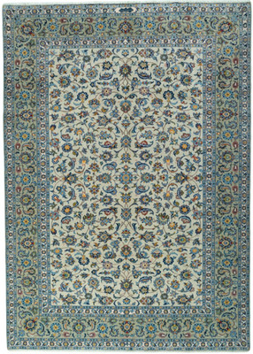 Perserteppich Kashan Kork 326 x 232 cm Orientteppich Floralmuster - Pastelltöne
