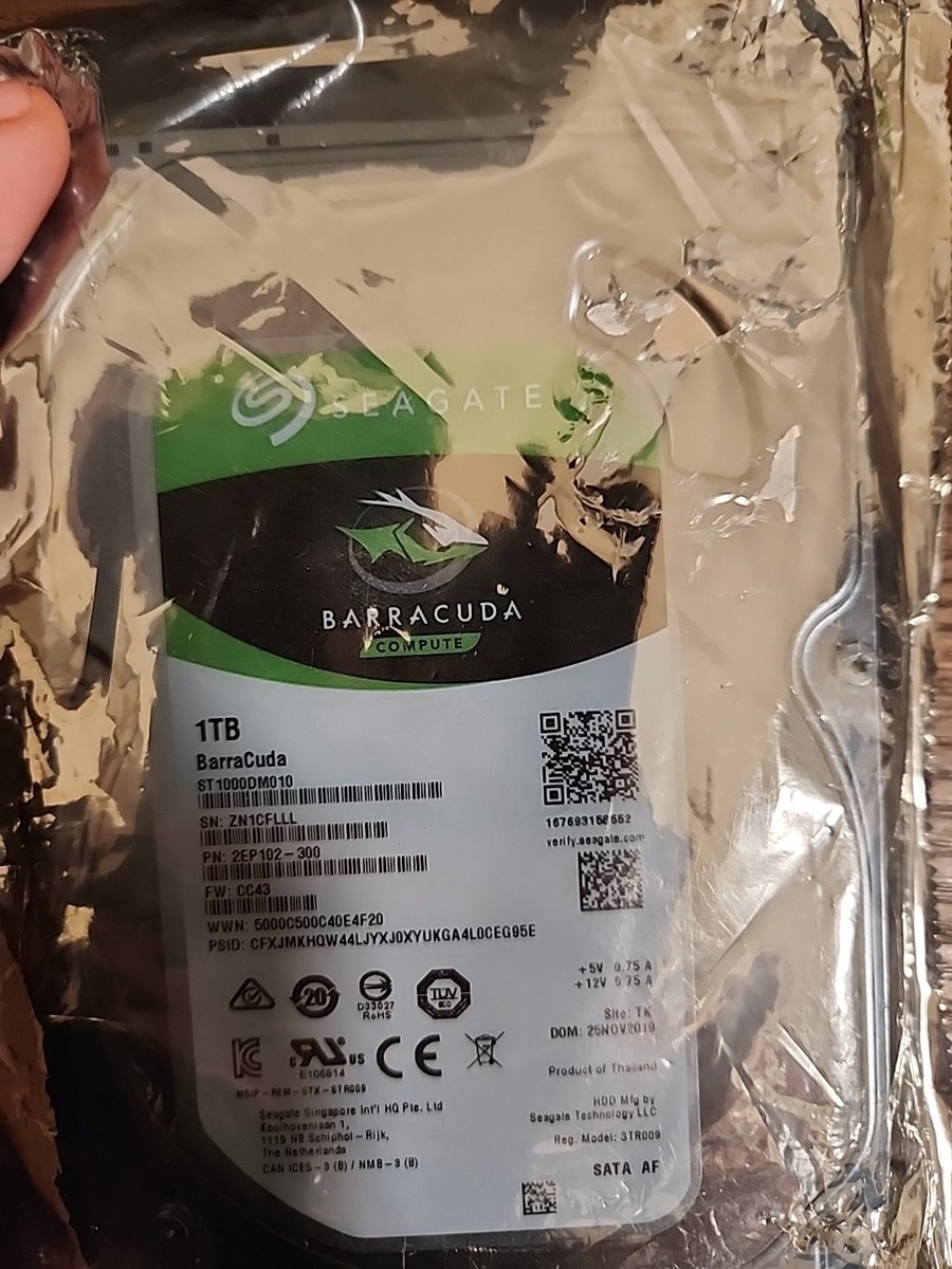 (未使用･未開封品)Seagate ST1000DM010 Guardian BarraCudaシリーズ 3.5インチ内蔵HDD 1TB SATA 6.0Gb/s 7200rpm 64MB Amazon.com: Seagate BarraCuda 1TB Internal Hard Drive HDD