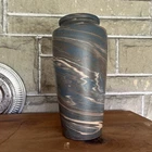 Signed Niloak Pottery Dark Swirl Mission Ware Vase 9” Tall Excellent Patina