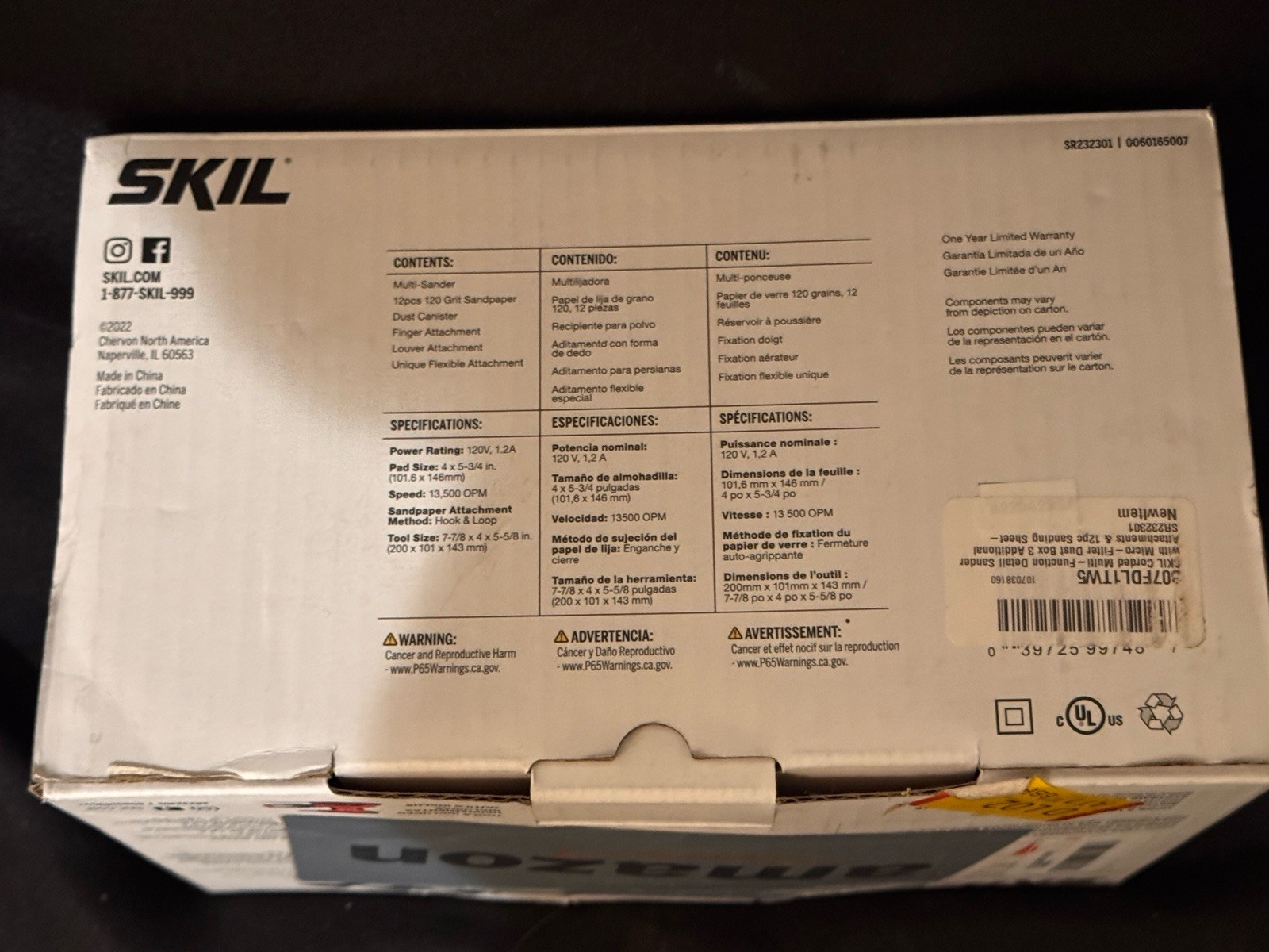 SKIL Corded Multi-Function Detail Sander W/ Micro-Filter Dust Box SR232301