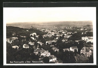 Postcard Bad Freienwalde a. O., Totale from the bird's eye view 