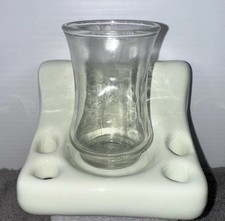 Vintage Tile CERAMIC seafoam green Wall Mount 4 TOOTHBRUSH  CUP HOLDER l-31