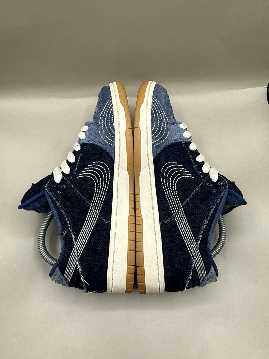 Authentic 2020 Nike SB Dunk Low Pro PRM Denim Sashiko Men Size 8