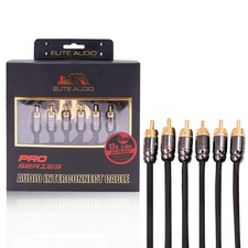 Series 17ft. 6-Channel Car Audio RCA Cable - Triple Shielded, Brass Connector...