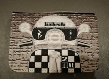 LAMBRETTA Unisex Wallet Purse Plenty of Storage Black *NEW* Scooter 12 x 8 cm
