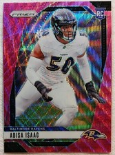 2024 Prizm Football Adisa Isaac Pink Wave Holo RC Rookie Baltimore Ravens Insert