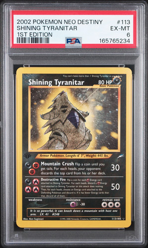 Shining Tyranitar (1st Edition) graded PSA 6 for sale on eBay