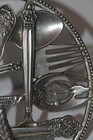 Vtg GODINGER SILVER ART CO Silver Plated FLATWARE/UTENSILS Footed 9" TRIVET Wall — photo 9
