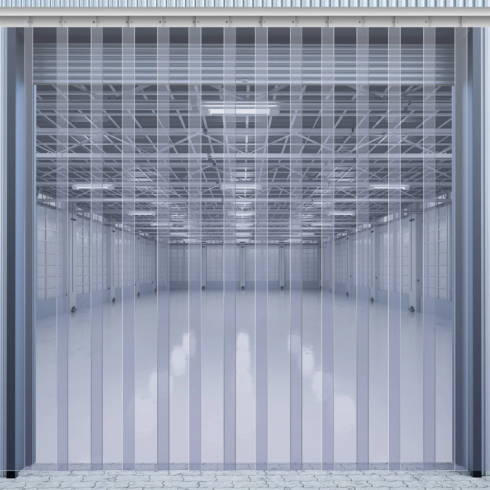 Plastic Strip Door Curtain Kit 72x 96 Inch 0.08'' Clear Waterproof Insulation
