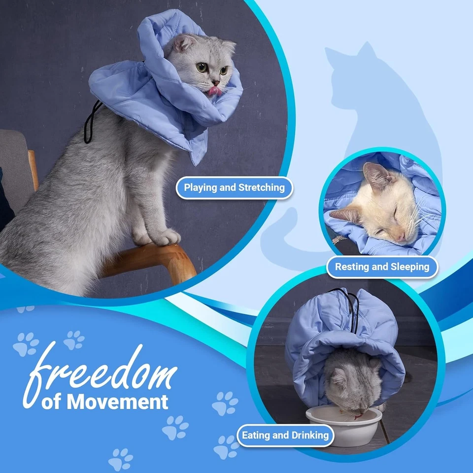 Cat Recovery Cone Soft Adjustable Kittens Elizabethan Collar After Surgery - Image 3 of 4