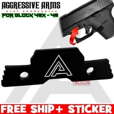 AGGRESSIVE ARMS STEALTH BLACK SLIDE LOCK TAKE DOWN RELEASE GLOCK 43 43X 48 SEXY