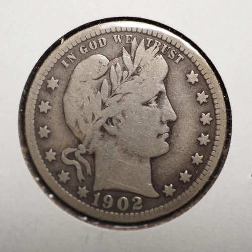 1902   *P *  BARBER SILVER QUARTER  ***NICE*** FREE SHIPPING   C2127