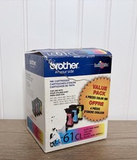 GENUINE LOT OF 4 Brother LC61CL Ink Cartridges Black Cyan Magenta Yellow 2023