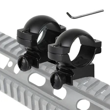 Pair 1" Low Profile Scope Rings Aluminum Mount Kit for 20mm Picatinny Rail Black