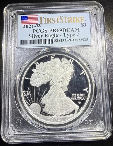 2021-W Proof $1 Type 1 American Silver Eagle Congratulations Set PCGS PR69DCAM