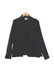 VTG Chicos Travelers Cardigan Size 2 (US 10/12) Black Open Front Knit USA Made