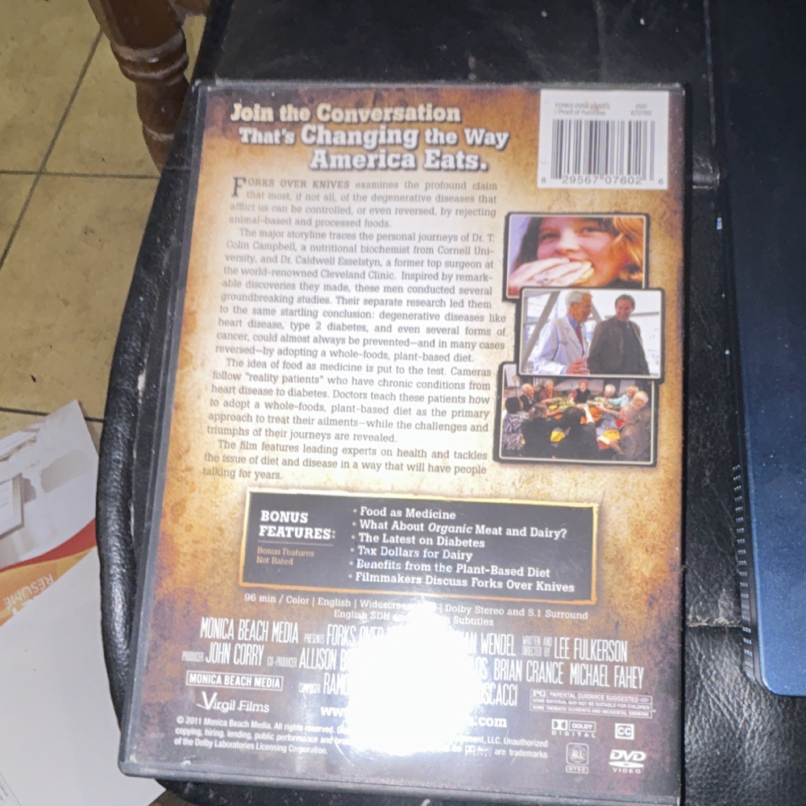 Forks Over Knives DVD Documentary Widescreen Lee Fulkerson Bonus Features thumbnail 2