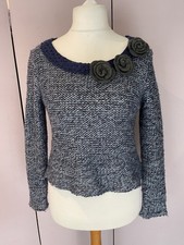 Alice Barnabe By Enjoy Blue Knit Jumper With Detachable Rosettes UK12 Y