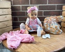Vintage 13 Baby Girl Doll Drink Wet Blonde hair working eyes Extra outfits Plus