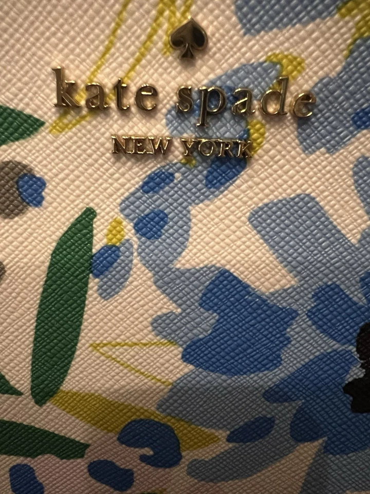 Nueva Cartera Continental Grande Floral Festiva Kate Spade Madison Azul Crema Multi Foto 3 de 4