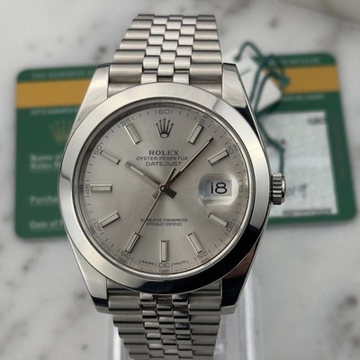 2019 Rolex Datejust 41 126300 Silver Jubilee Men's Automatic Watch Papers