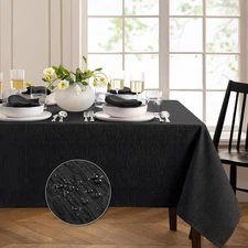 Home Fashions Continental Solid Texture Water, Stain & Wrinkle Resistant Tablecl