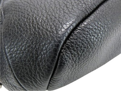 PRADA VITELLO DAINO Triangle Logo Leather Sling Bag NERO Black