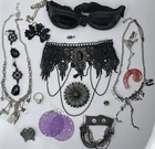 Vintage To Now Costume Jewelry & Accessory Lot, Punk, Goth, Metal, 13 Pieces