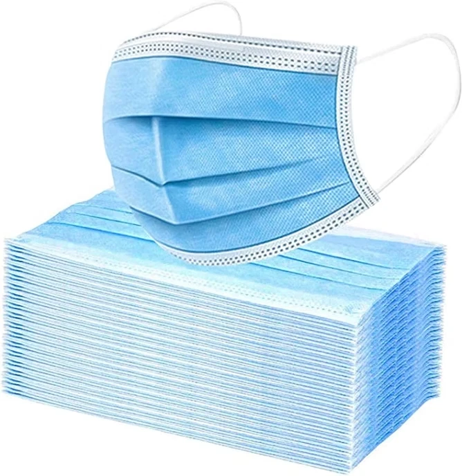 3 Ply Earloop Face Mask - Light Blue - 90-103BU - 2000 Face Masks Master Case
