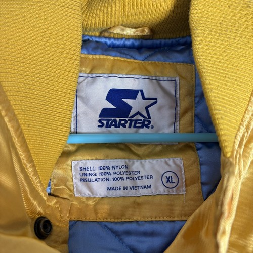 VTG Rare NBA Denver Nuggets Gold Starter Satin Bomber Jacket Men’s Size XL - Picture 12 of 12