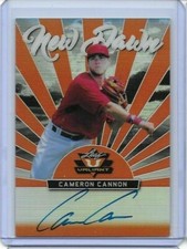 2019 Leaf Valiant CAMERON CANNON New Dawn Orange Prismatic RC Auto /35 Red Sox