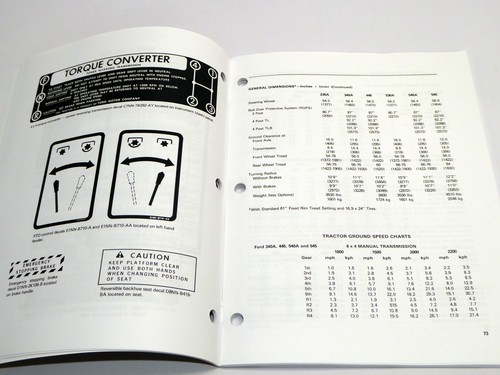 Libro manual de mantenimiento para operadores de tractores Ford 230A,340A,445,530A,540A,545 NUEVO - Imagen 2 de 12