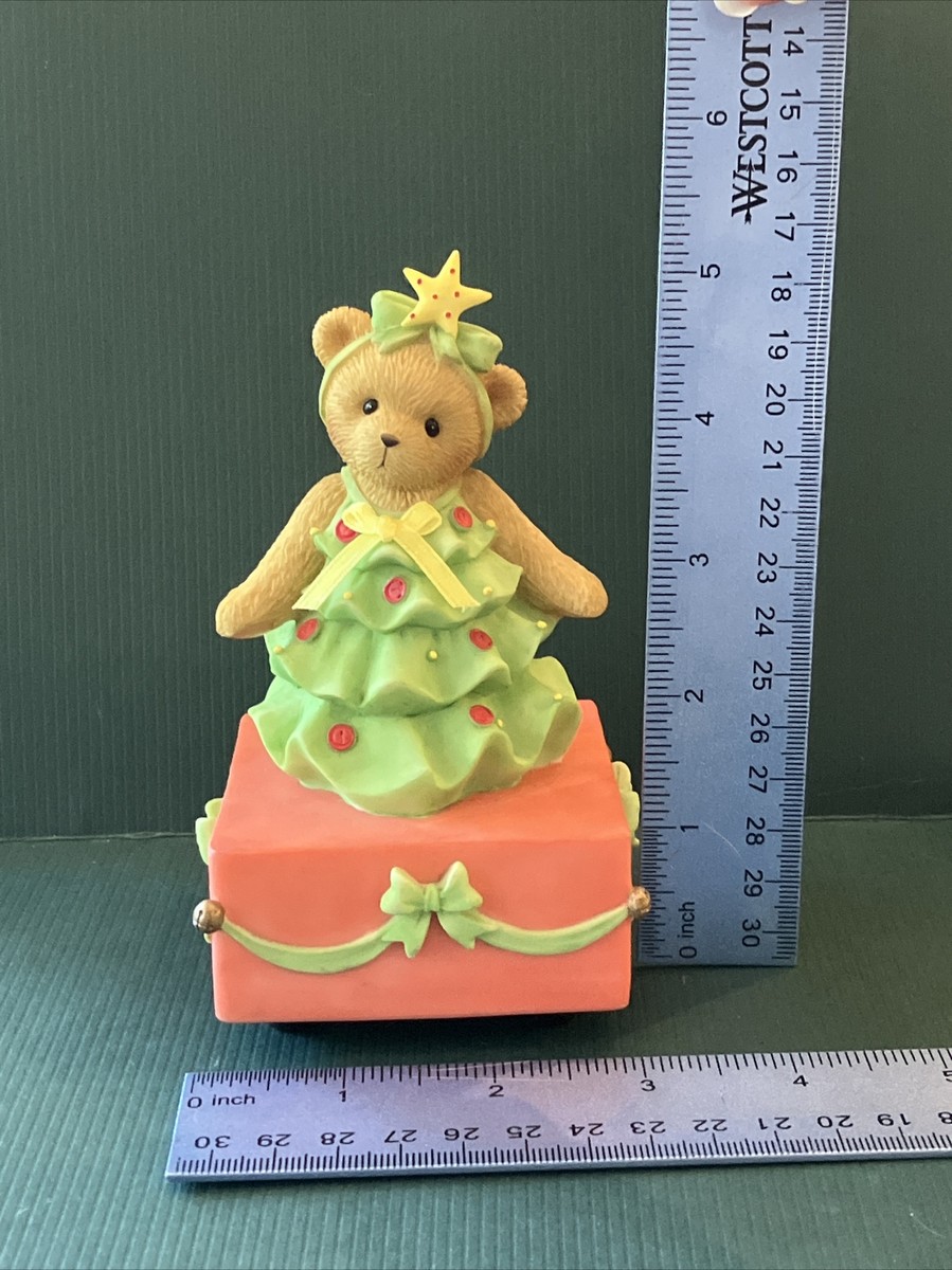 Cherished Teddies Christmas Tree Bear Music Box “Oh, Christmas