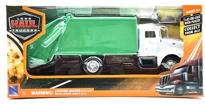 NEW RAY PETERBILT 335 GARBAGE TRUCK LONG HAUL TRUCKER 1:43 SCALE