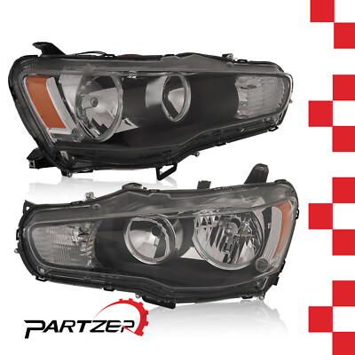 #ad Headlights Headlamps Halogen For 2008 2017 Mitsubishi Lancer EVO X LeftRight $130.69