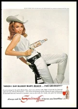 1966 Smirnoff Vodka Vintage PRINT AD Julie Newmar Alcohol Beverage