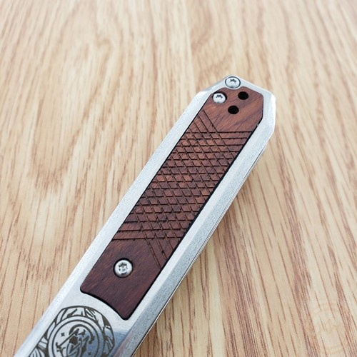 Smith & Wesson Folding Knife 3.5" Carbon Stainles Blade Stainless/Wood Handle - Picture 6 of 24