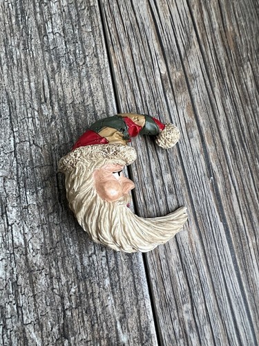 Weihnachtsmann Halbmond Mond Harz Anstecknadel/Brosche
