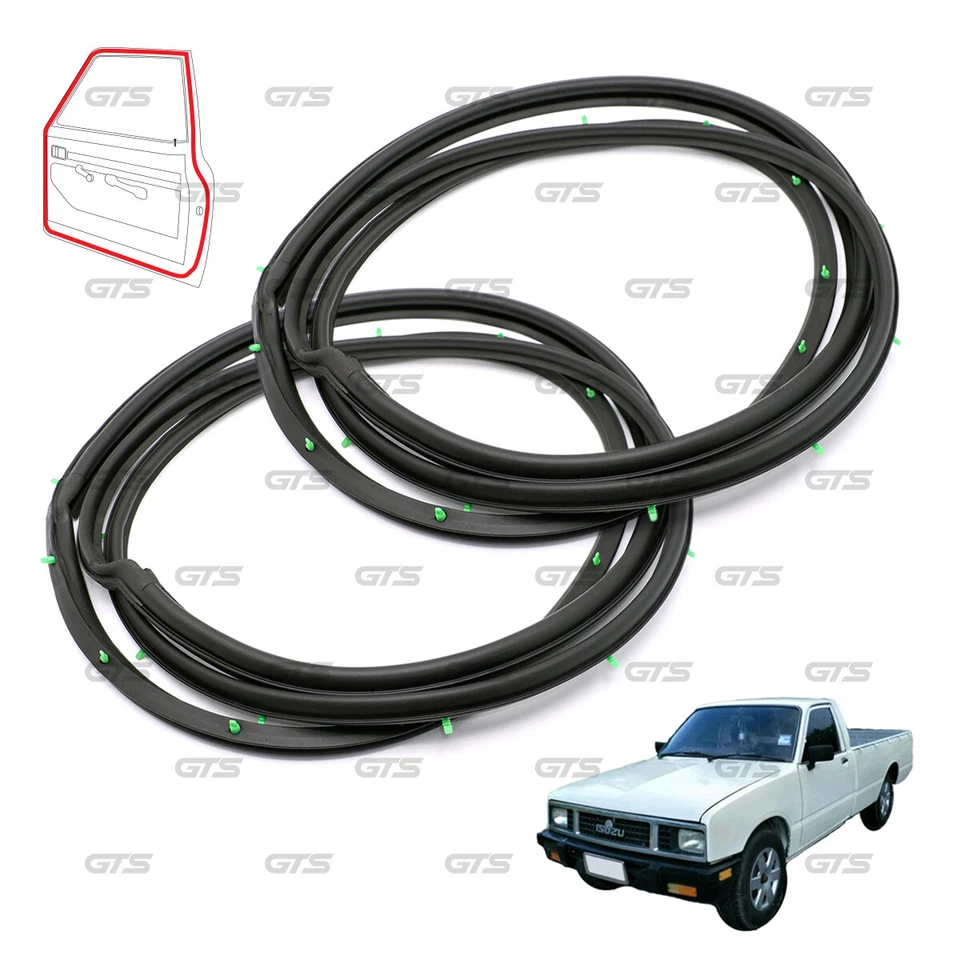 Pair Front Door Rubber Seal Weatherstrip For Isuzu Chevrolet KBZ LUV 1987 1995 Foto 3 de 4