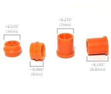 4 BTO Newly Made Aurora G+ G-PLUS HO Slot Car FRONT+REAR Wheels 8894 8893 Orange