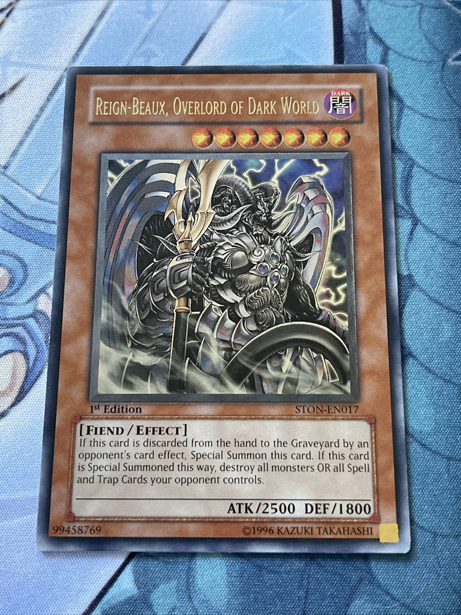 Yugioh Reign-Beaux Overlord of Dark World STON-EN017 Ultimate Rare 1st Edition Yugioh Reign-Beaux Overlord of Dark World STON-EN017 Ultimate Rare 1st Edition