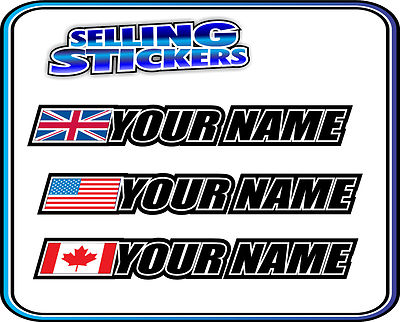 Custom Name Sticker With Flag Set For Road, BMX & Mountain Bikes - Personalize Your Ride