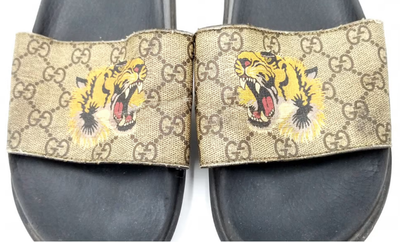 Gucci GG Supreme Coated Canvas Tiger Print Slides Size US 10  display picture 2