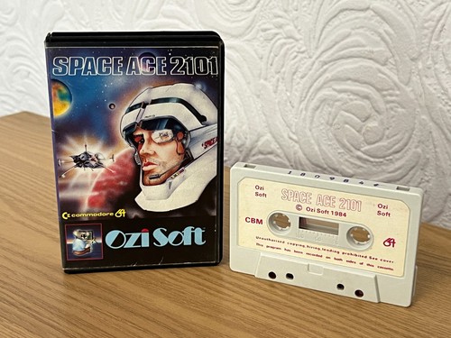 Ozisoft Space Ace 2101 Commodore 64 Cassette - Working -👽👾Retro Gift Idea👾👽 - Afbeelding 2 van 24