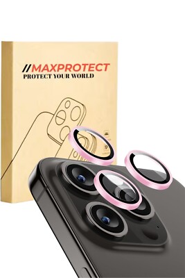  MAXPROTECT iPhone16 Pro/Pro Max Premium HD Camera Lens Protector; 9H Hardness 