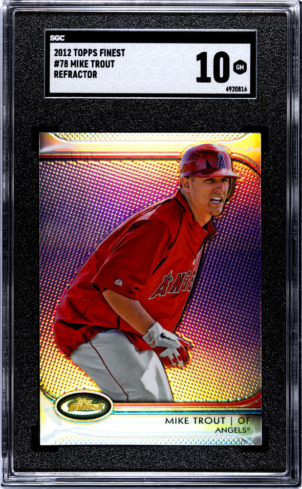 MIKE TROUT 2012 Topps Finest Refractor #78 SGC 10 - GEM MINT - ANGELS 2nd year
