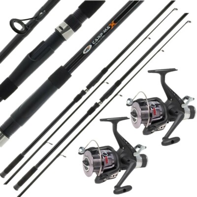 12 ft 60 fishing pole 2 x VIGOR CARP 60 REEL + 2 NGT CARP MAX 12FT 2PC CARP COARSE FISHING ROD  TACKLE