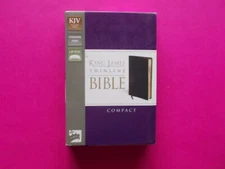 KJV KING JAMES THINLINE BIBLE - COMPACT - BLACK / GOLD BONDED LEATHER *LIKE NEW