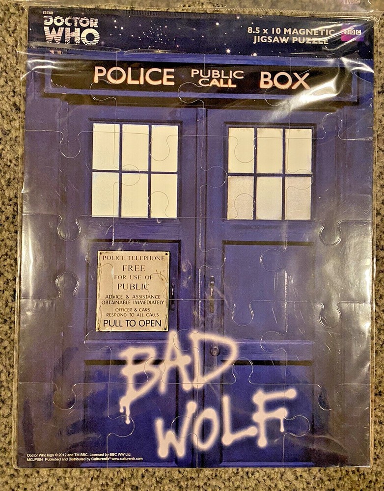 Doctor Who The Tardis Bad Wolf 20 Piece Vinyl Magnetic Jigsaw Puzzle, NEW SEALED